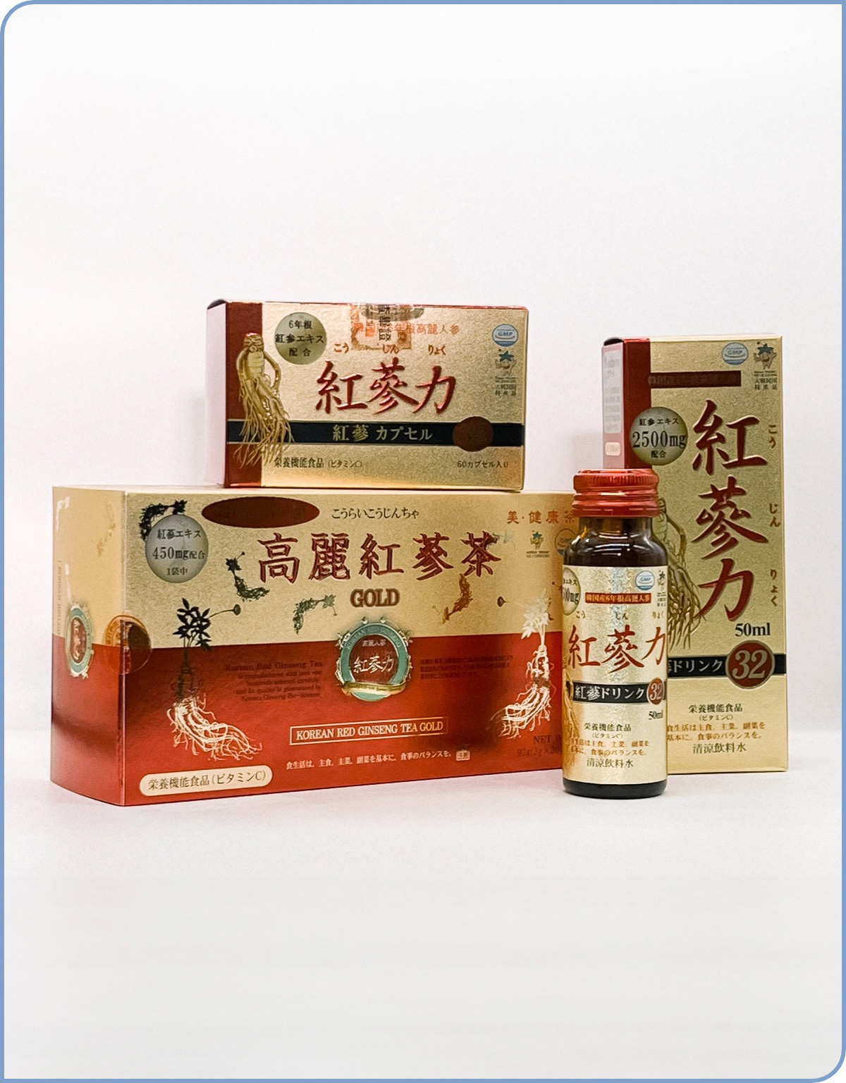 紅参力紅参 ドリンク３２ 紅参力紅参 カプセル３２ 高麗紅参茶ゴールド
